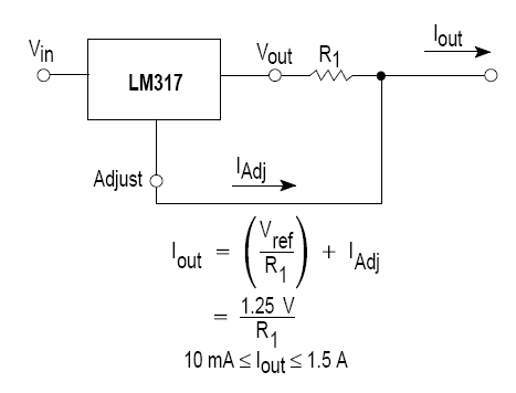схема включения LM317 в авто